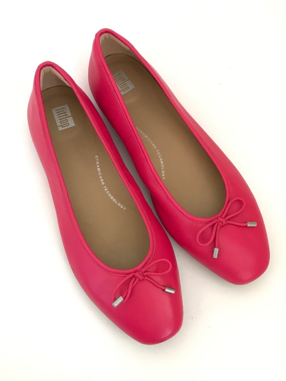 FITFLOP Delicato Bow Soft Leather Ballerinas Flats Pink Women’s Size 10